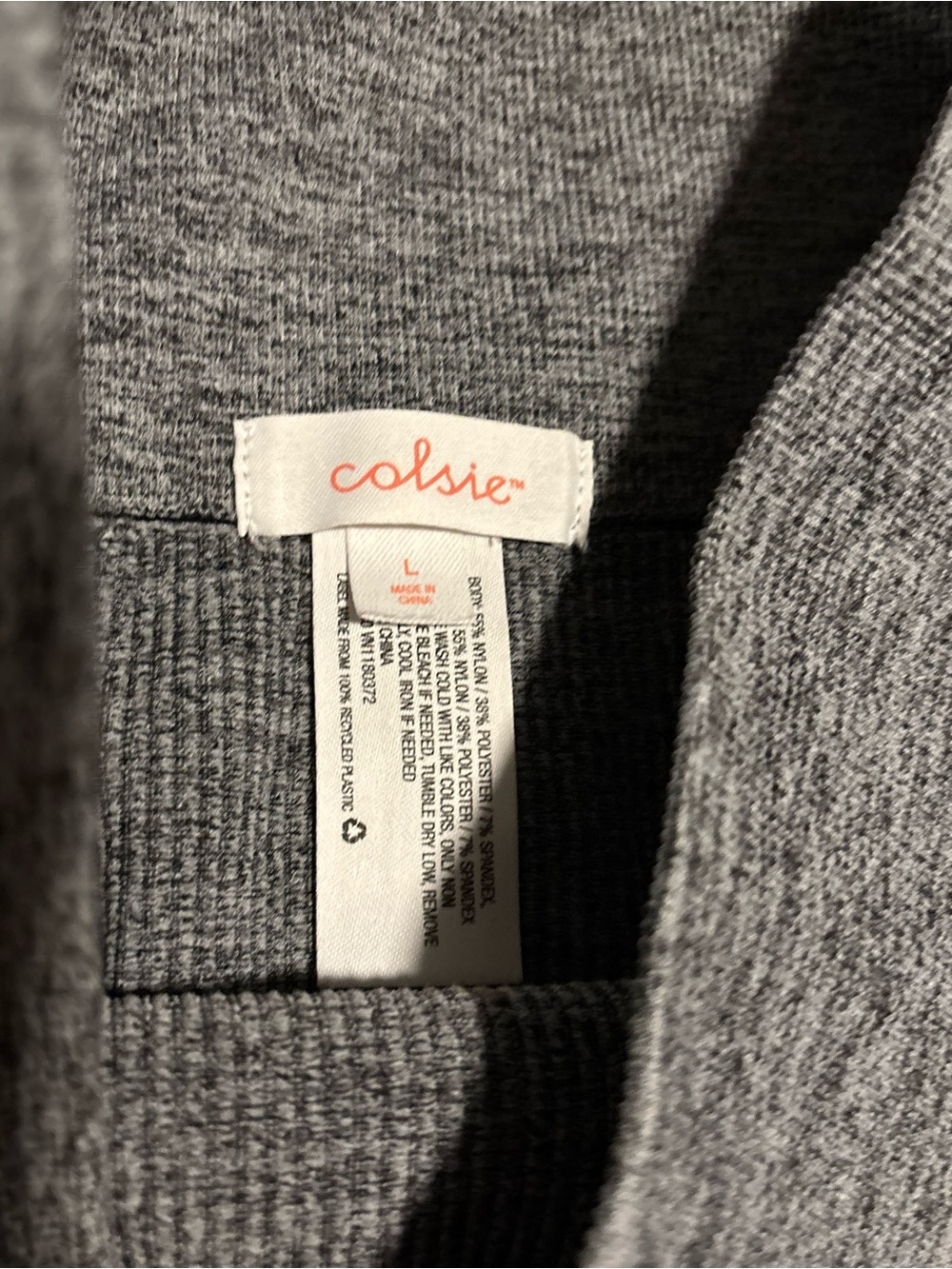 Colsie Gray Ribbed Leggings - Picture 2 of 4